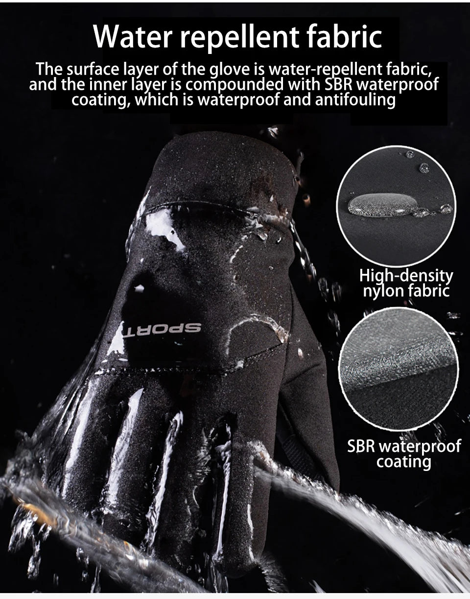 Winter Fishing Gloves Women Men Warm Cycling Protection Anti-Slip Glove for Fishing Touch Screen Two Fingers Cut Outdoor Angling