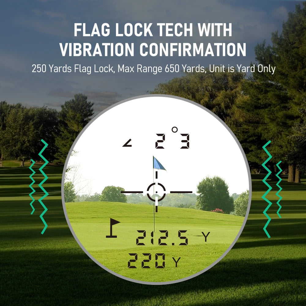 REVASRI 600M/Yard Golf Laser Rangefinder with Slope Compensation Flagpole Lock Vibration USB-C Rechargeable for Golfing
