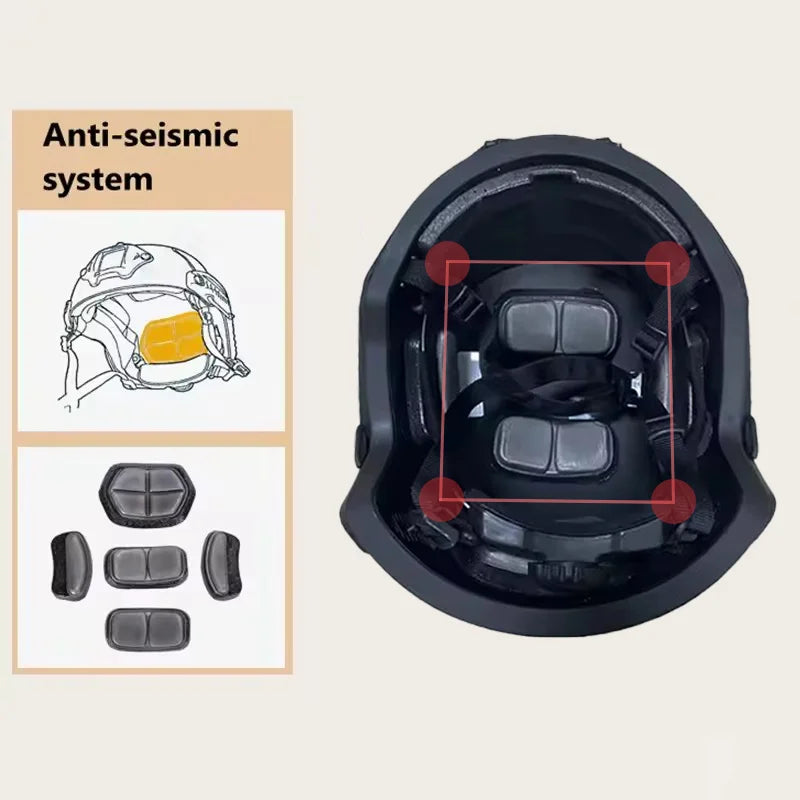 Outdoor Hunting FAST Tactical Helmet | Kevlar-Reinforced & FAST Wendy Floating Pad System