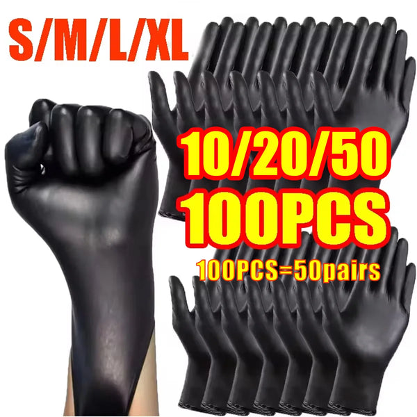 10/20/50/100PCS Bagged Disposable Gloves Black Disposable Gloves Household Kitchen Cooking Tools Car Wash Household Cleaning