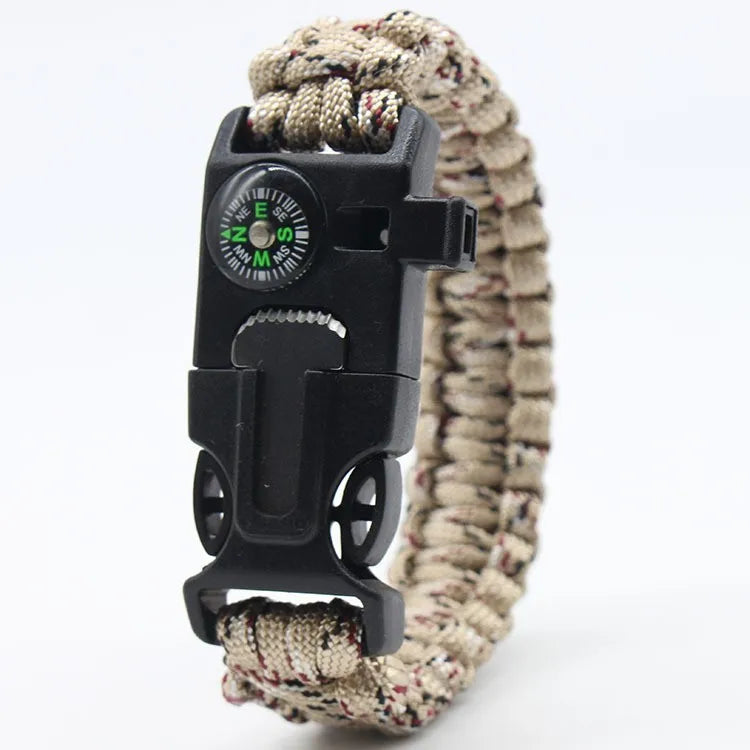 Outdoor Multi-function Paracord Survival Bracelet with Flint Adventure Emergency Rescue Survival Rope Bracelet Igniter for Men