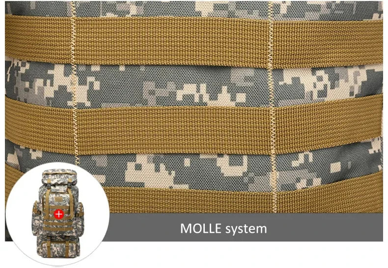 80L Camping Backpack Men Bags Molle Tactical Rucksack For Outdoor Climbing Hiking Travel Back Packs mochila hombre
