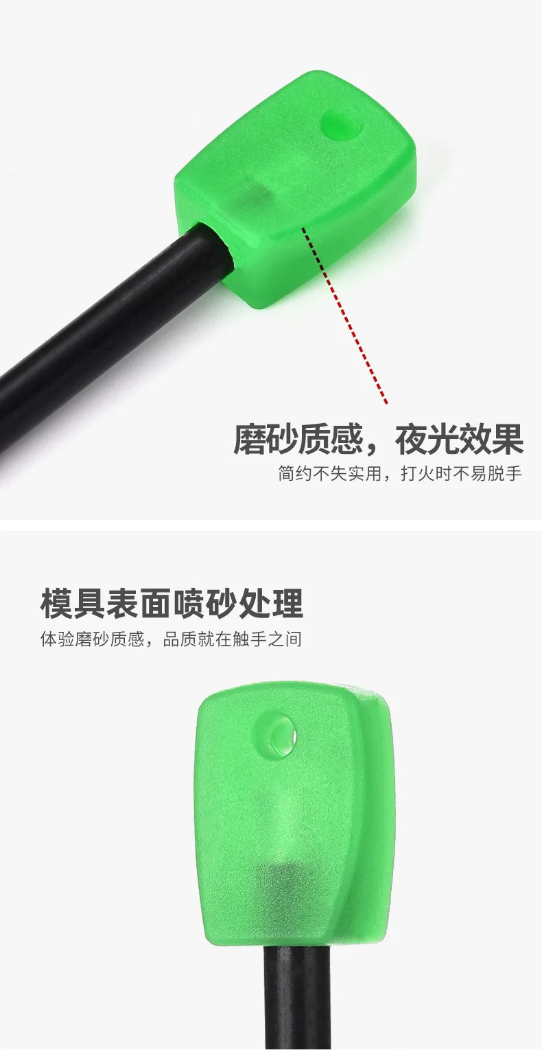 Outdoor Survival Flint Fire Starter with Wood Handle, Multi-Tool Magnesium Rod - Luminous Waterproof Camping Fire Stick