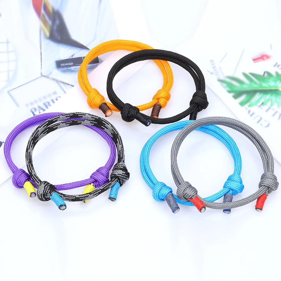 550 Paracord Rope Thread Knot Wrap Survival Bracelets Handmade Double Layer Emergency Outdoor Multipurpose Women Men Jewelry