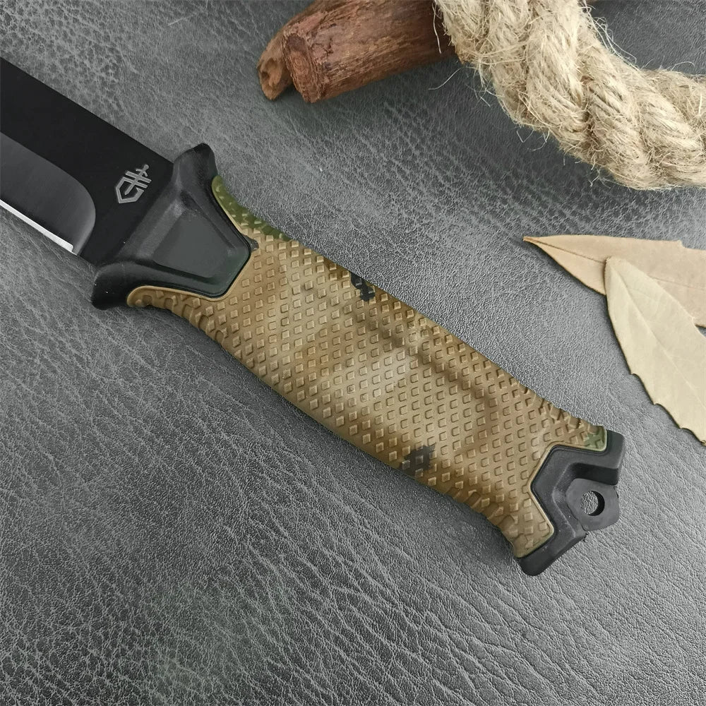 GB 1500 Military Tactical Fixed Blade Knife 8Cr13Mov Blade Plastic Handle Outdoor Hiking Camping Hunting Cutting Survival Tools