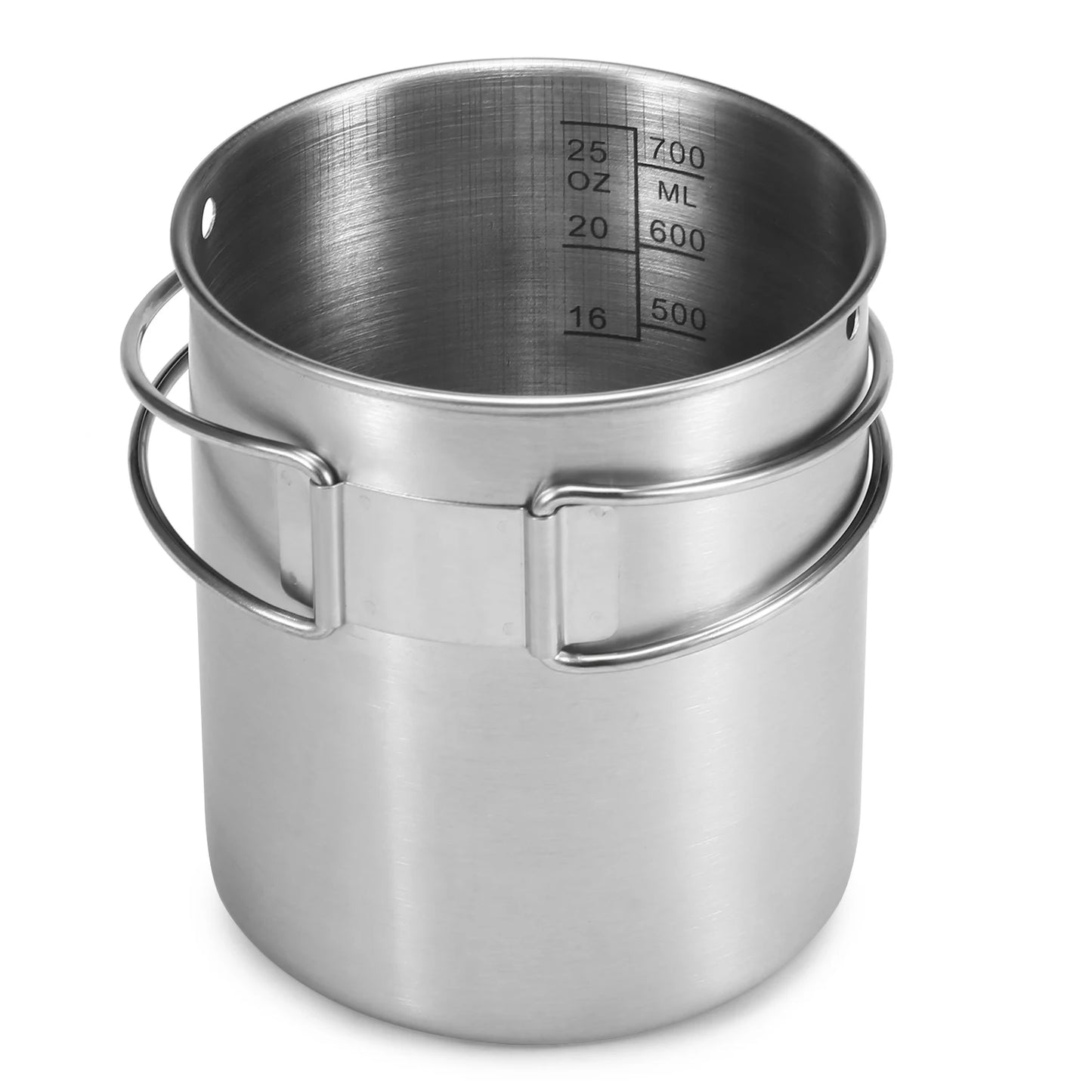 1000ml Stainless Steel Vacuum Insulated Water Bottle with 700ml Water Cup Hanging Pot for Survival Camping Hiking Backpacking