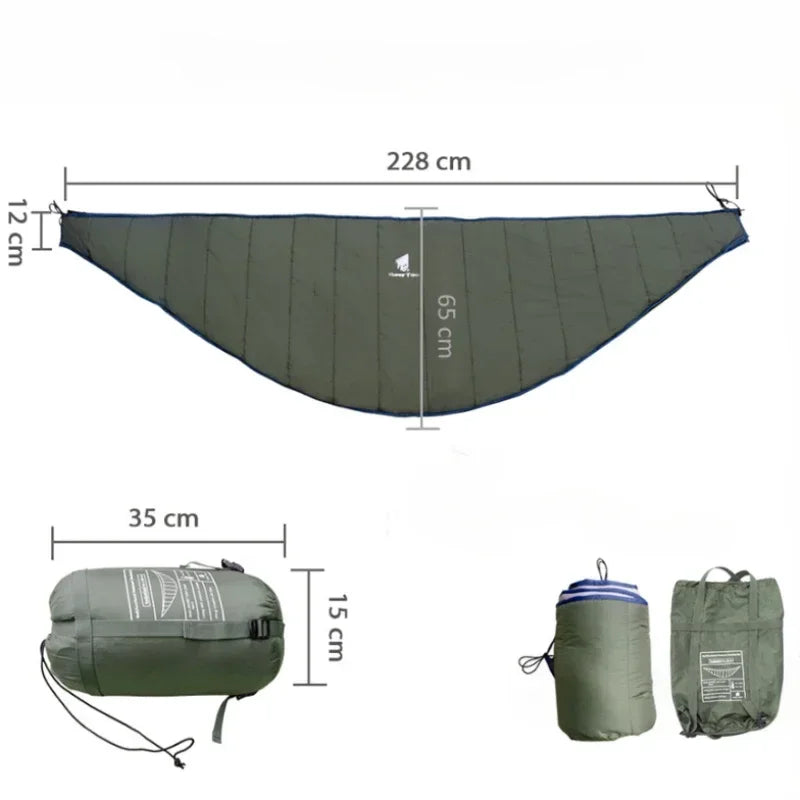 Outdoor Hammock Underquilt Camping Hammocks Sleeping Bag Cold Protection 3 Season Warm Cotton Hammock Underquilt Blanket Winter