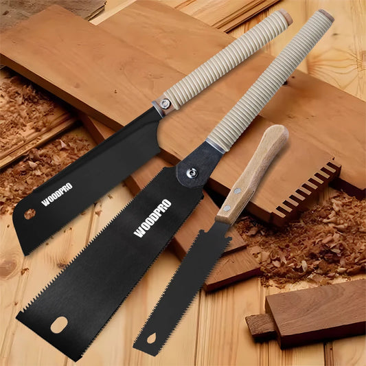 Japanese Pull Saw Set 6 Inch Double-Sided Small Pull Saw 17/6-10 TPI Double Edge Saw 17 TPI Single Edge Saw for Wood PVC Pipe