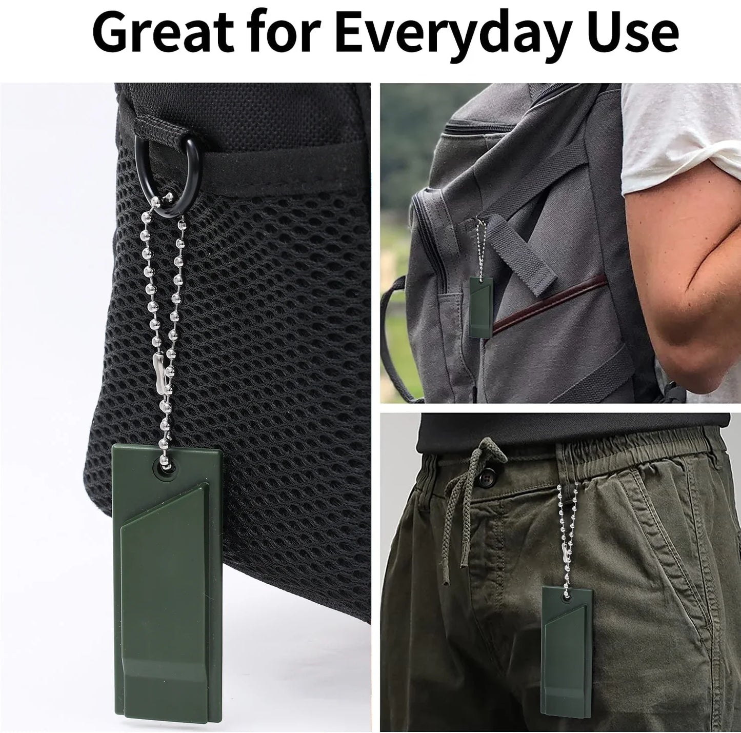 150dB 3-Frequency Survival Whistle - Aluminum Alloy Emergency Keychain for Camping/Hiking, Windproof Hiking Accessories Edc Tool