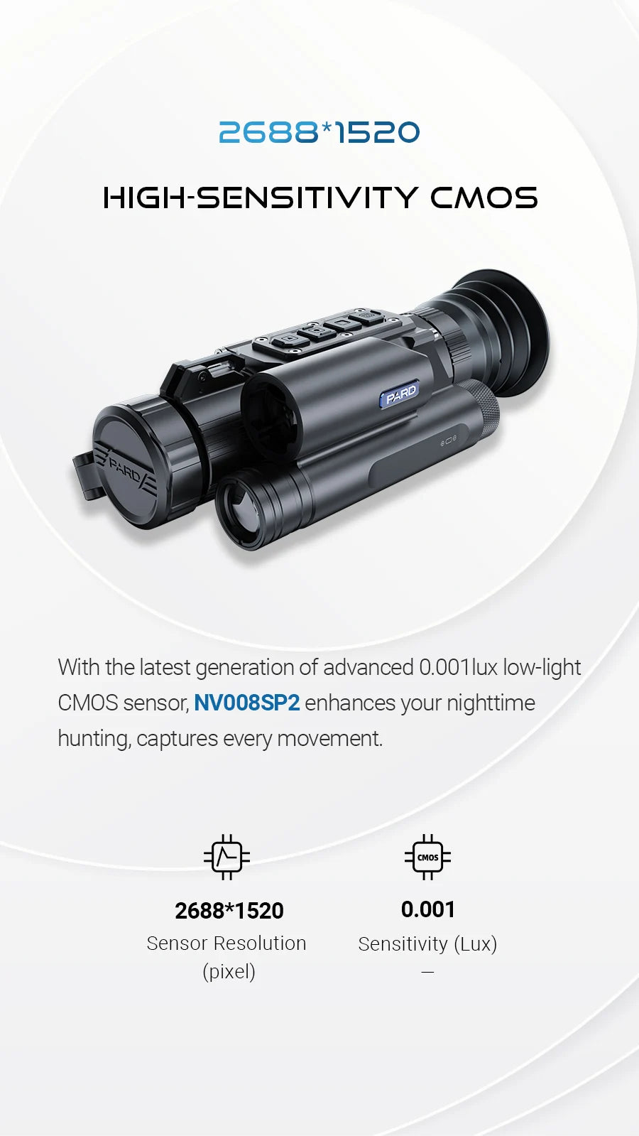 PARD NV008SP2LRF Monocular 2688*1520 NETD 20mK WiFi Waterproof Digital Camera