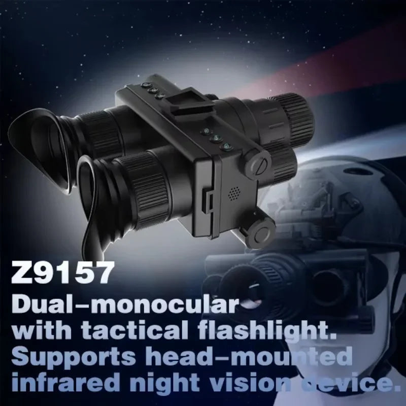 Night Vision Goggles with Head Mounted 4K Infrared Night Vision Binoculars Rechargeable Battery Tactical Z9157 for Hunting