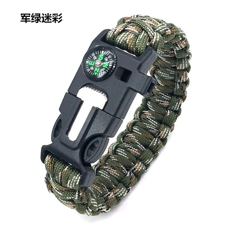 Outdoor Multi-function Paracord Survival Bracelet with Flint Adventure Emergency Rescue Survival Rope Bracelet Igniter for Men