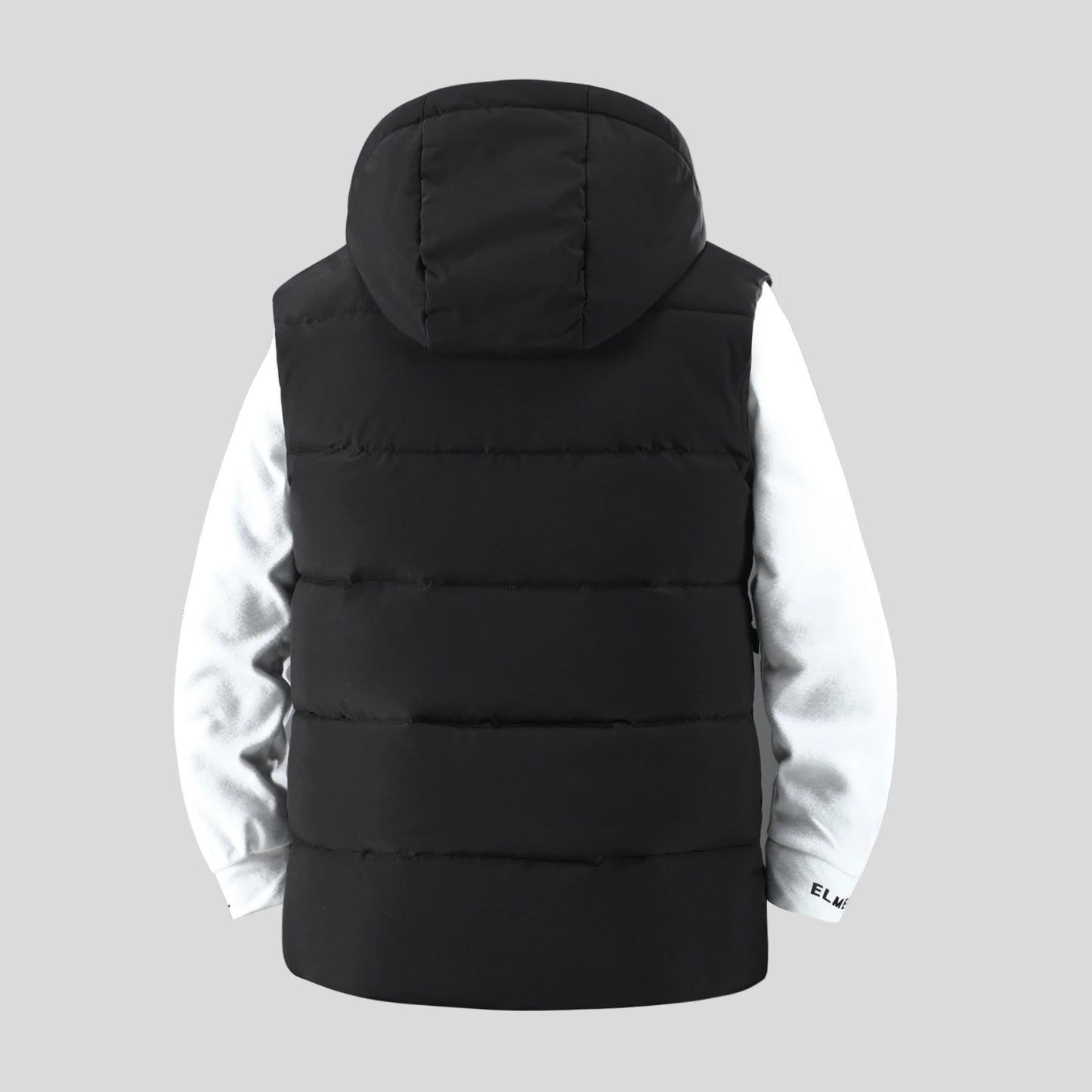 Outdoor Mens Trendy Detachable Hooded Vest Warm Down Cotton Vest Mens Winter Fashion Coat Workwear Vest Coat Thickened Waistcoat