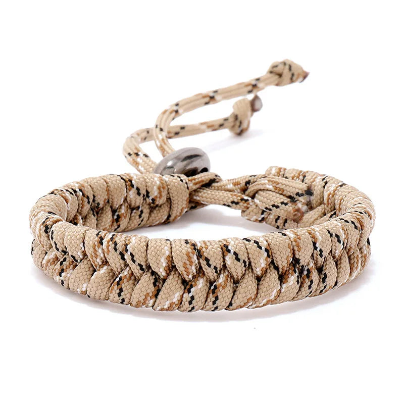 Noter Handwoven Paracord Survival Bracelet Homme Adjustable Punk Jewelry For Men Father's Day Moda Masculina Pulseras Hombre