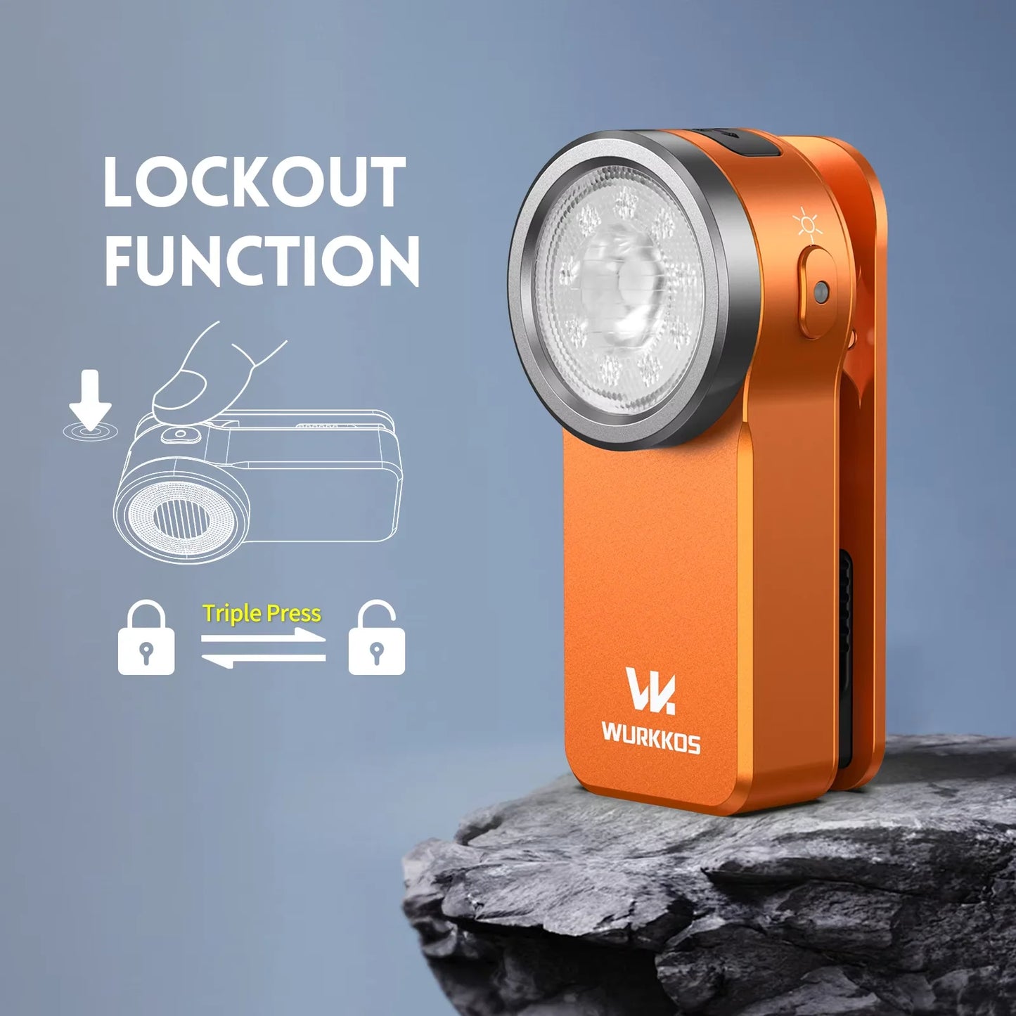 Wurkkos HD03 680LM Mini Clip Light USB C Rechargeable Pocket Flashlight Spotlight/Floodlight Portable EDC RGB Torch with Magnet