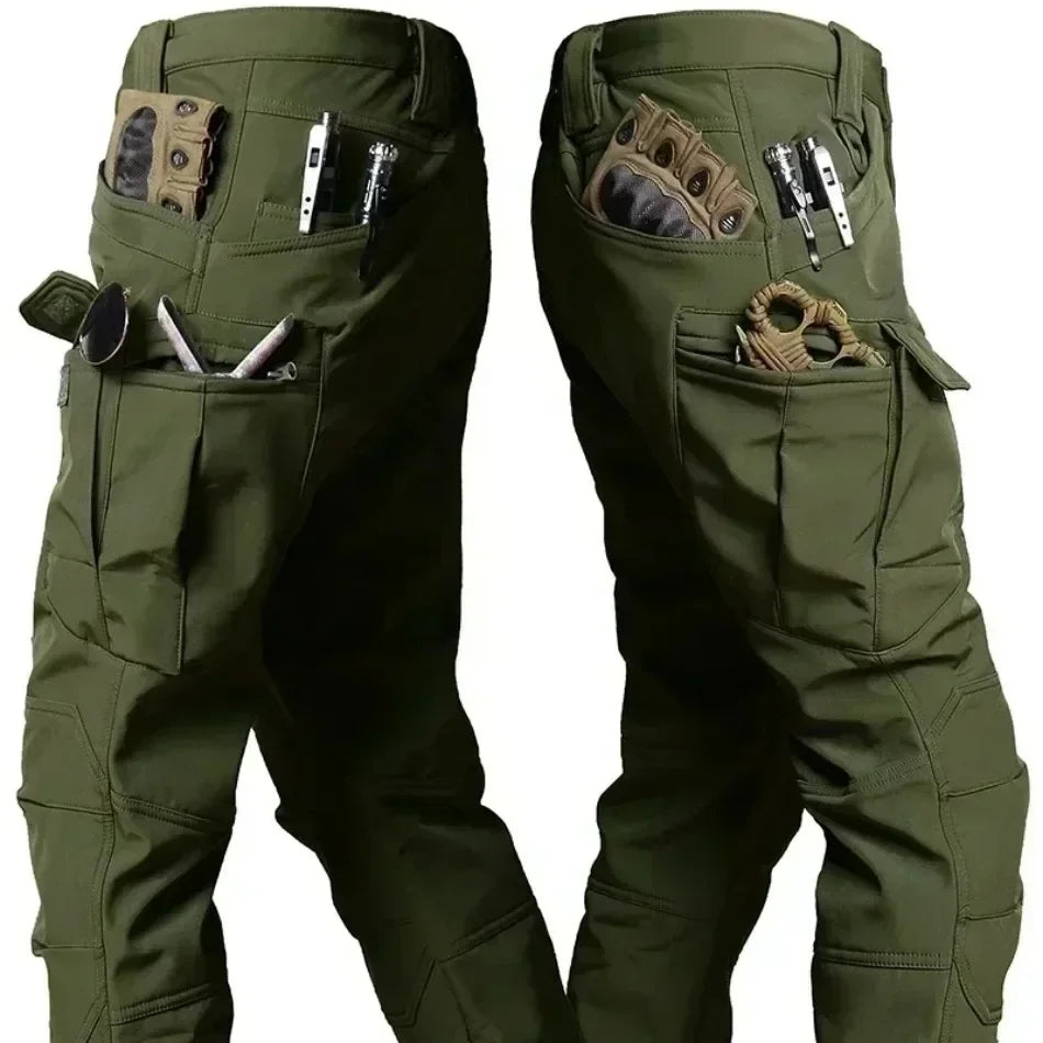 Tactical Waterproof Men Camo Set Soft Shell Fleece Winter Combat Suit Windbreak Warm Multi Pocket Outdoors Training Uniform