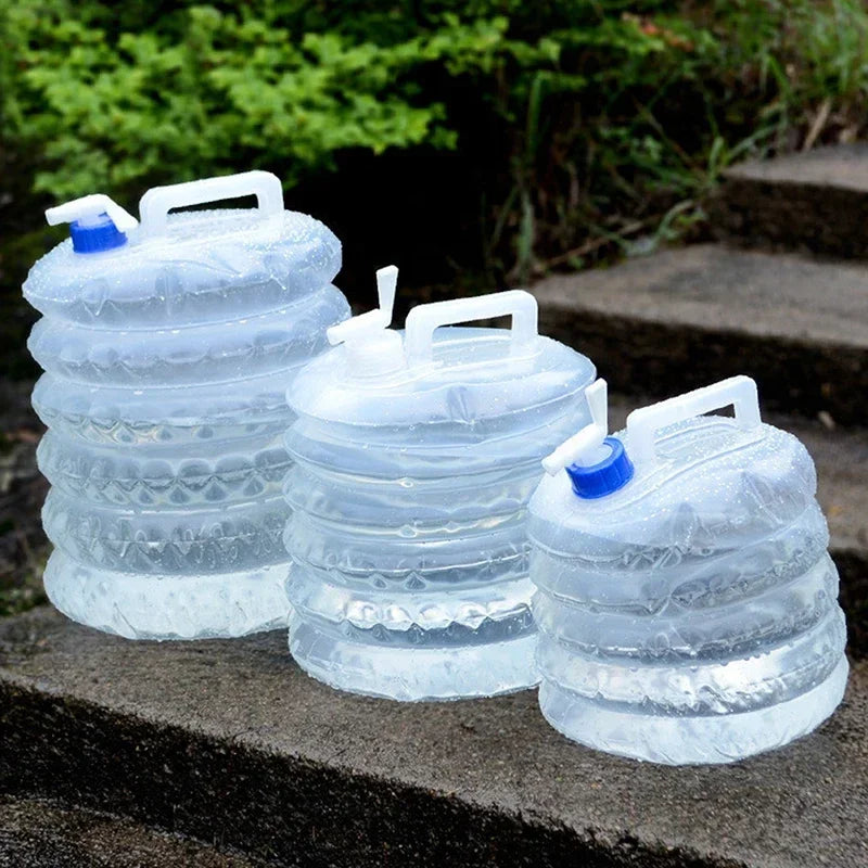 5L-15L Outdoor Collapsible Water Bag Camping Foldable Water Containers Drinking Multifunction Telescopic Storage Water Bottle