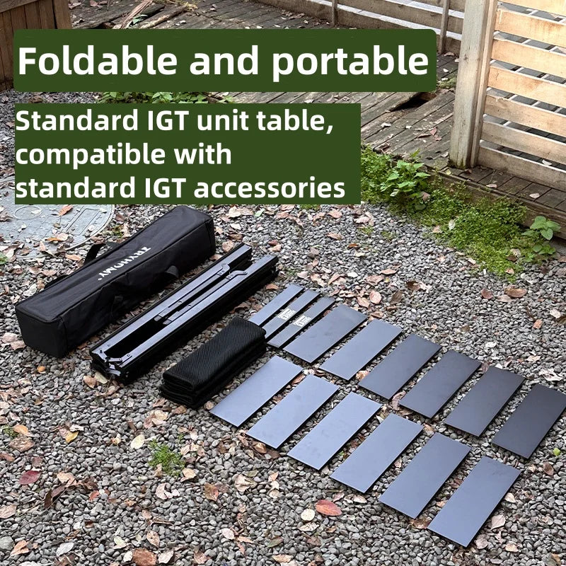 Tryhomy Outdoor Camping IGT Table IGT 6 Unit Table Portable Aluminum Alloy Ultralight Fold Camping Desk BBQ Picnic IGT Table New