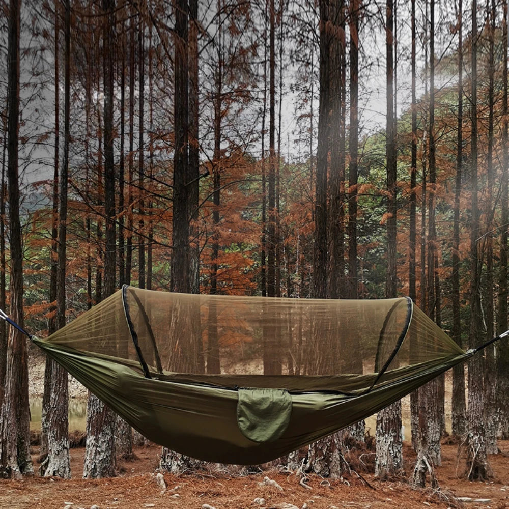 Camping Hammock Fully Automatic Quick Opening Mosquito Net Outdoor Camping Tent High Strength Parachute Fabric Hanging Bed Net