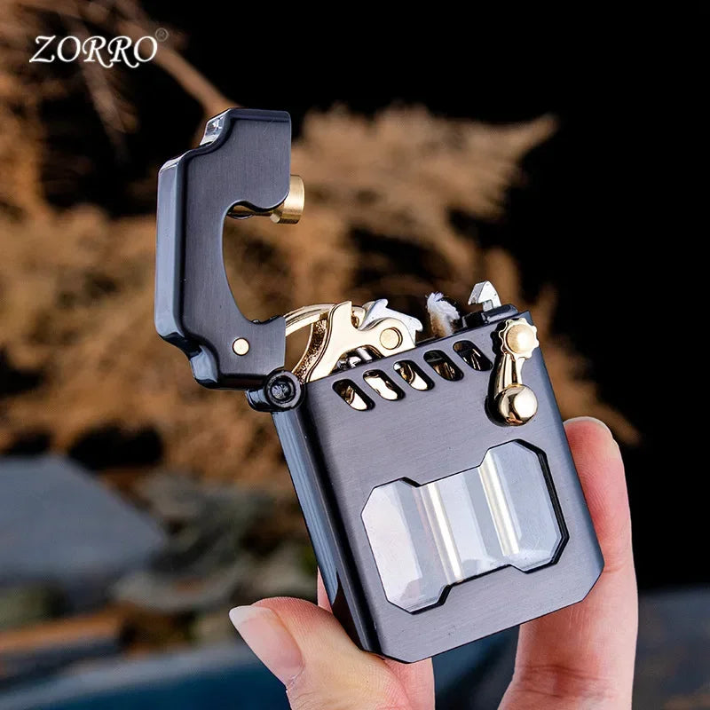 2025 ZORRO Mecha Transparent Fuel Tank Mechanical Ejection Kerosene Lighter Metal High-looking Creative High-end Men's Gifts