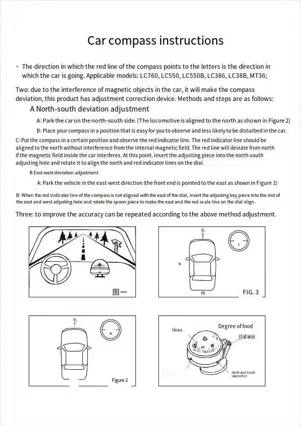 Multifunctional Compass Portable Compact Navigation Device Universal Outdoor High Precision Compass For Car Boat Moto Bicycle