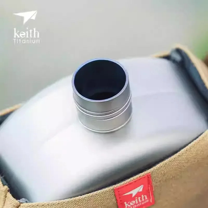 Keith Titanium Sports Water Bottle 4.2L Cowboy Canteen  Large Capacity Lightweight for Outdoor  Camping & Hunting