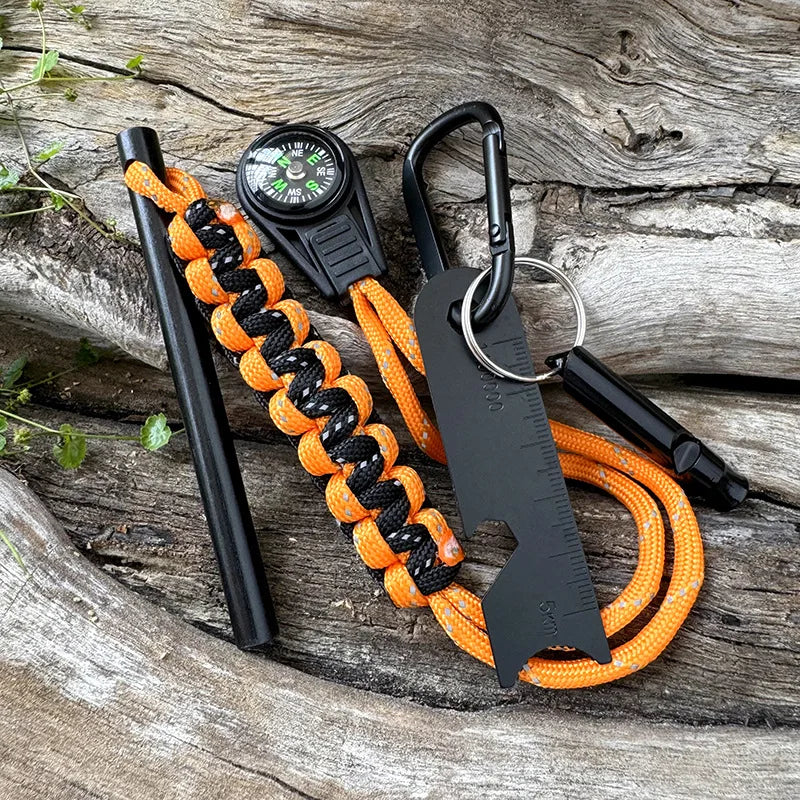 Bear Grylls Survival Fire Starter Magnesium Flint Rod, Portable Emergency Firesteel Kit Compass Whistle for Camping Hiking Tool