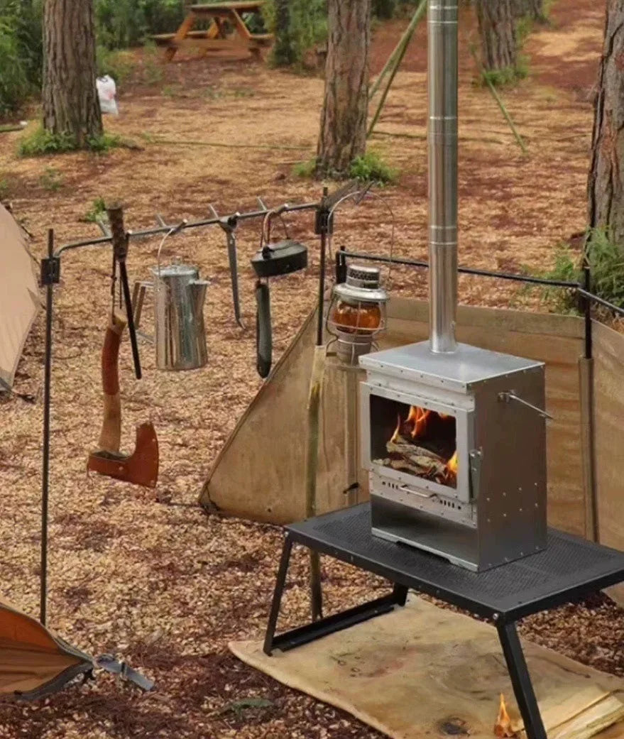 Stainless Steel Smokeless Fireplace Multifunctional Tent Firewood Stove Camping Firewood Stove Portable Heating Stove