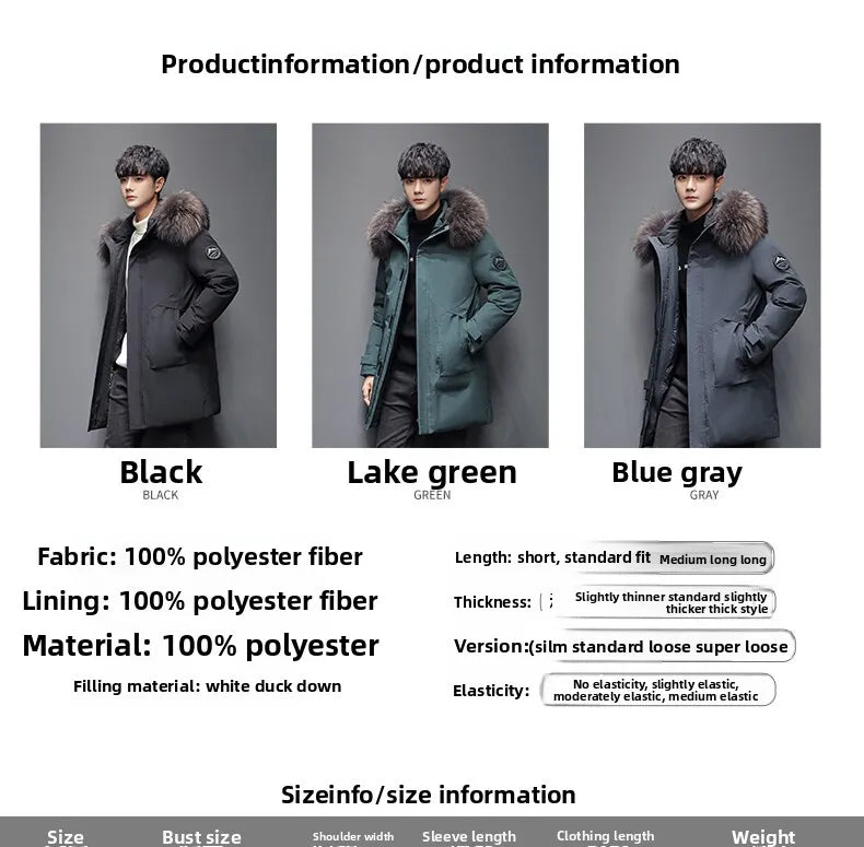 Outdoor Hiking Camping in Winter Windproof Warm Casual Fur Collar Feather Jacket Comfortable Versatile Warm Down Jacket