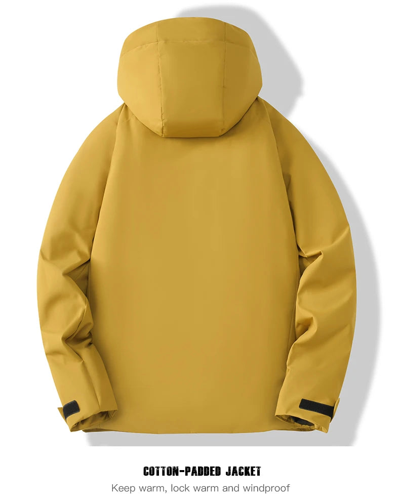 EUMERGX Men's Women's Winter Coat Waterproof Windproof Warm Fleece Jacket Unisex Hiking Camping Skiing Climbing Windbreaker