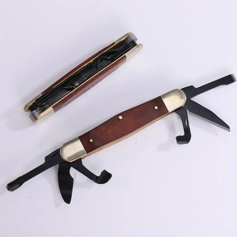 6 in 1 Multi-purpose Portable Folding Pocket Cutter Wood & SK5 Steel Portable Gift Cutting Tool For Camping Home Furnishing