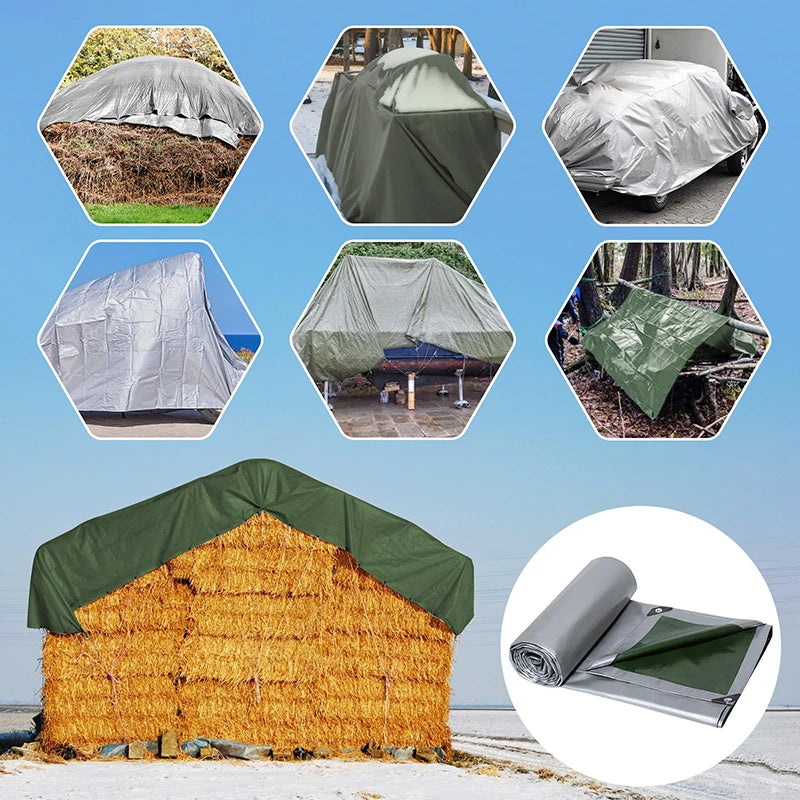 Custom Tarpaulin Waterproof 3*3 4m×4 5 6 8 10 20m Large Tarp Small Rain Shade Cover Outdoor Garden Boat Bike Awning Canopy Uv