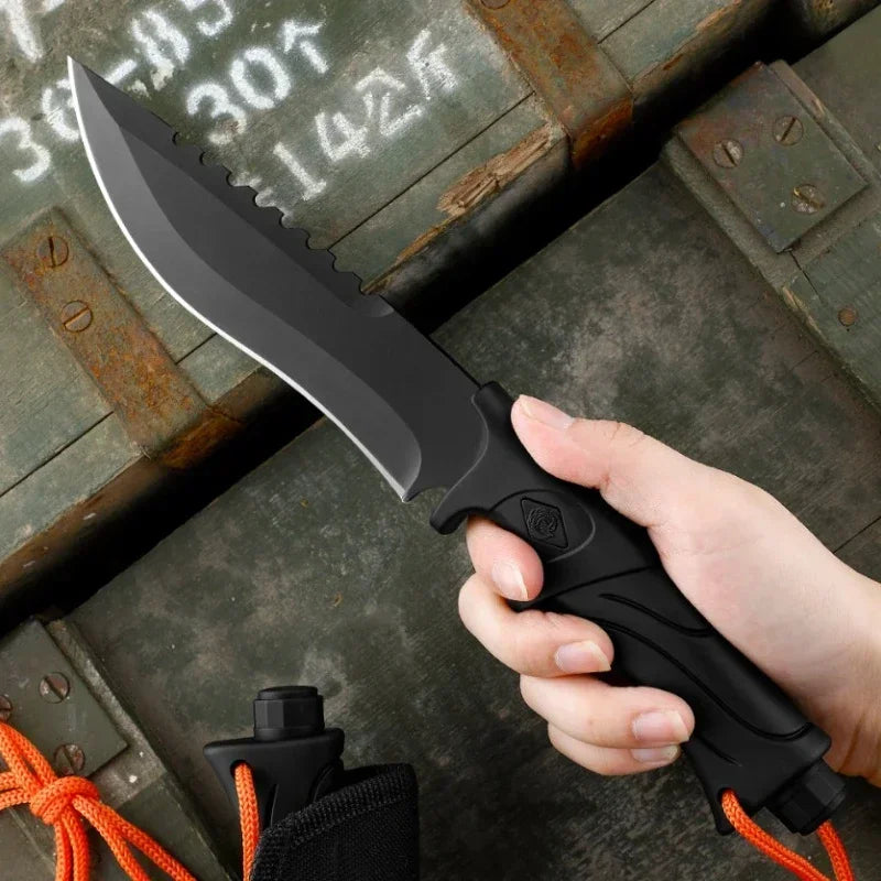 NEW Outdoor Camping Tactical Straight Knife, Portable Outdoor Tool Knife, EDC Gear, High Hardness Self-Defense Survival Knife