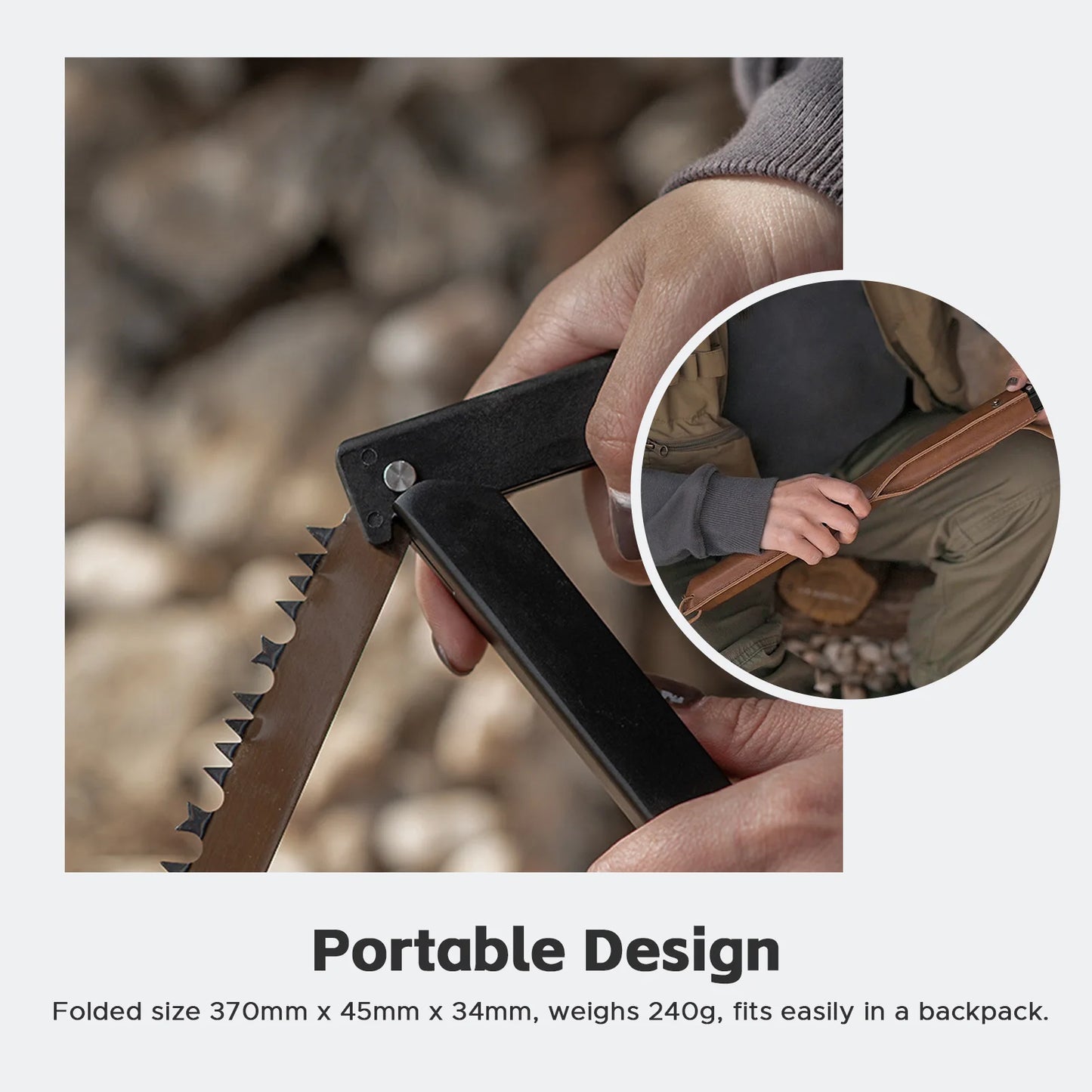 Folding Saw Lightweight Camping Survival Collapsible Bow Saw for Both Dry and Wet Wood Tree Cutting High Manganese Steel Blade