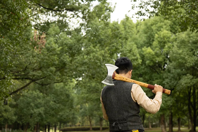 Double Edged Axe Outdoor Camping Survival Axes Woodworking Cut Firewood Hand Axe Multifunctional Fire Rescue Forging Axes