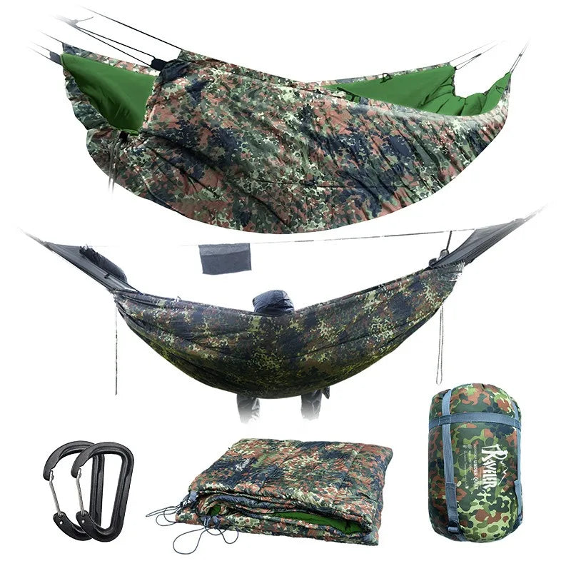 TRAVELER All-in-One Sleeping Bag Hammock, Portable Outdoor Camping Bed with Underquilt, Cold Proof Windproof Travel Gear