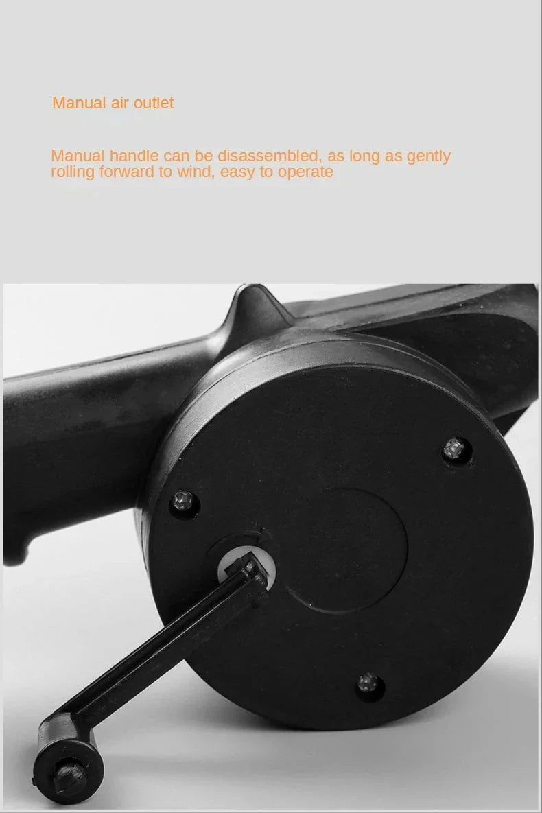 Portable Hand Crank Fan Air Blower Manual BBQ Grill Fire Starter Flame Exciter Cooking Tool for Barbecue Picnic Camping BBQ Tool