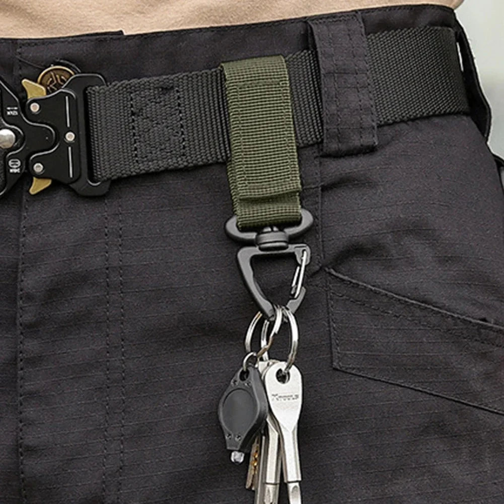 1-10PCS Nylon Hang Buckle Strap Military Carabiners Tactical Buckle Belt Clips Keychain Camping Hanging Hooks Camping Tool