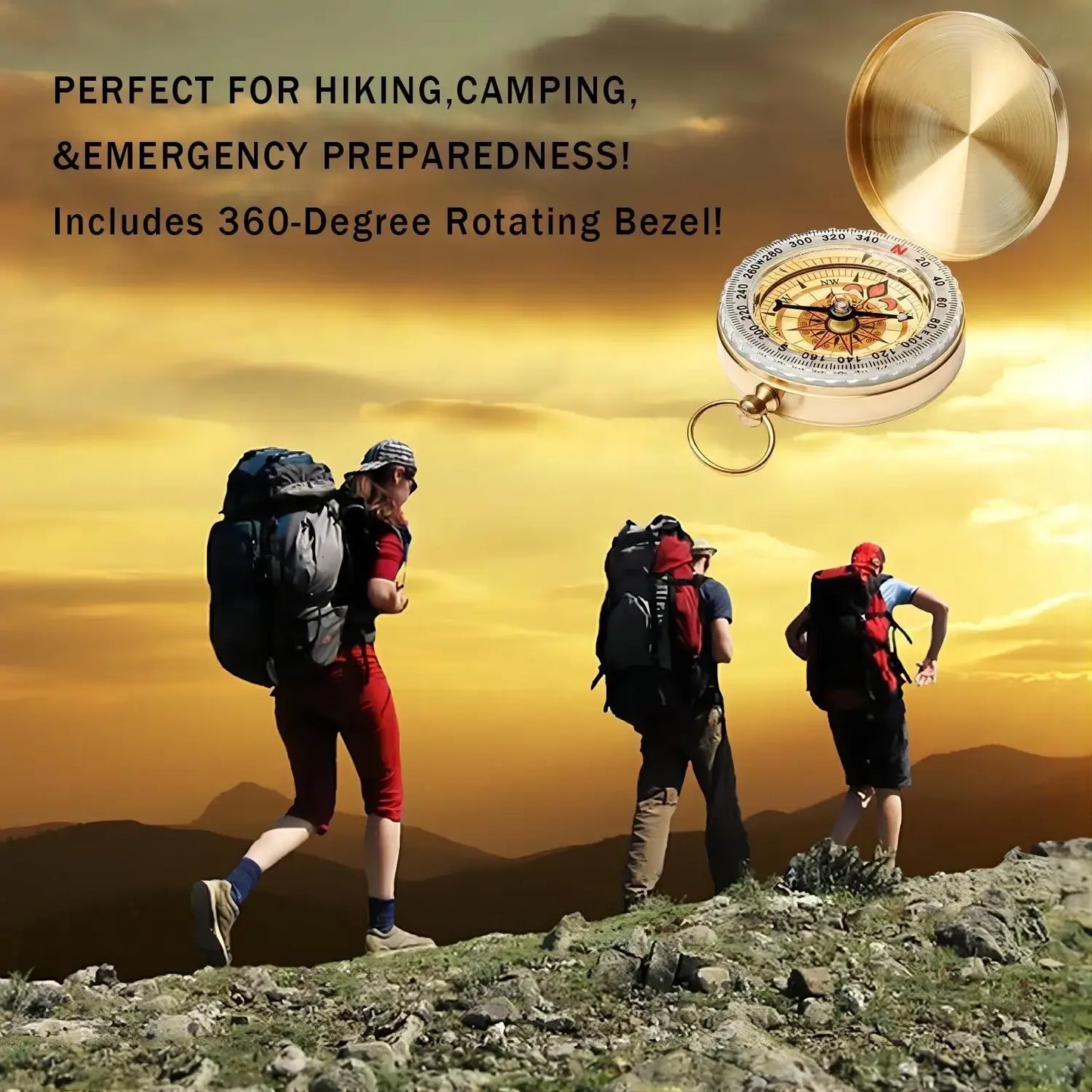 MuqiNush Classic Pocket Compass Clamshell Glow in The Dark Military Waterproof Luminous Hiking Camping Climbing Survival Gear