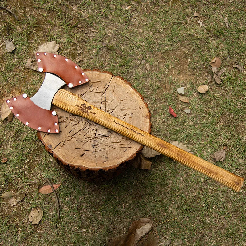 Double Edged Axe Outdoor Camping Survival Axes Woodworking Cut Firewood Hand Axe Multifunctional Fire Rescue Forging Axes