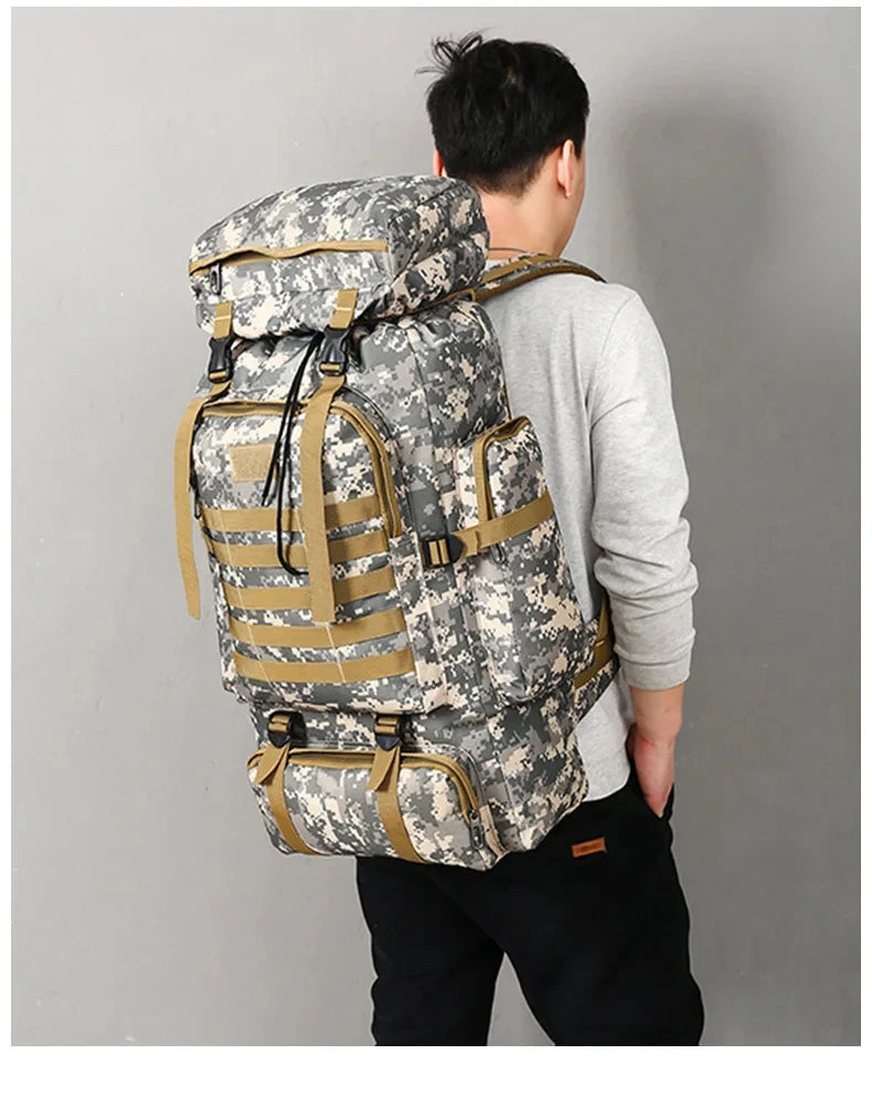 80L Camping Backpack Men Bags Molle Tactical Rucksack For Outdoor Climbing Hiking Travel Back Packs mochila hombre