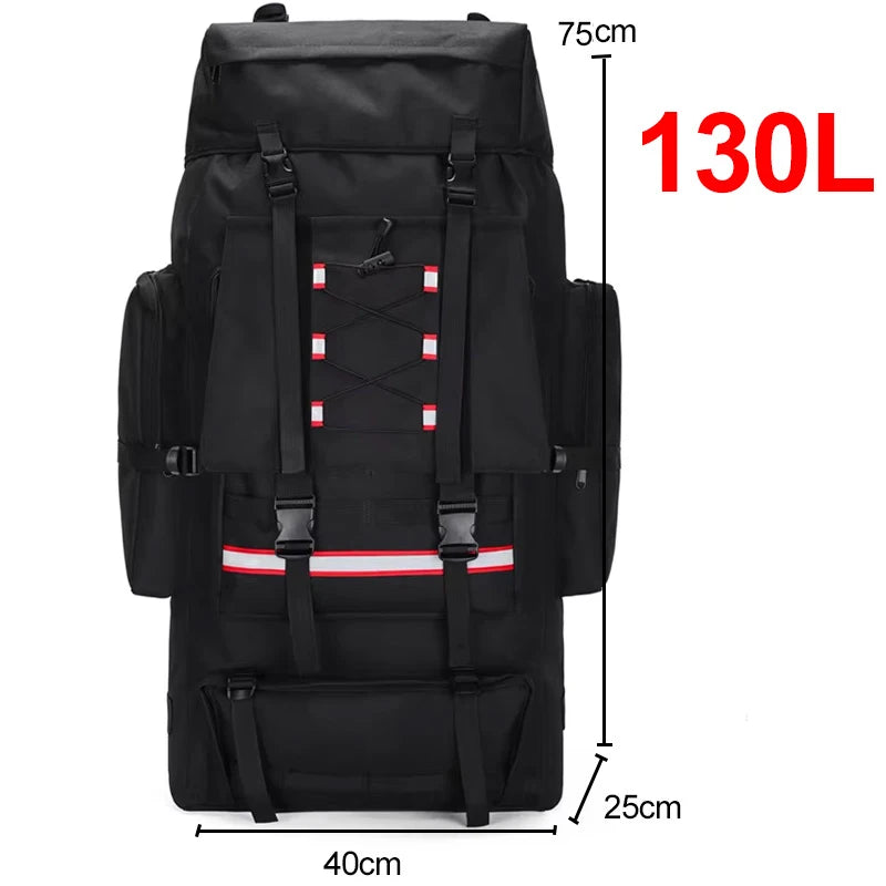 130L Hiking Camping Backpack Travel Large Luggage Bag Men Trekking Outdoor Sports Pack Molle Trekking Rucksack For Men Big Bag