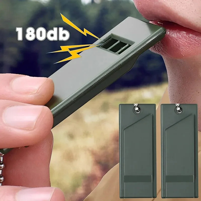 150dB 3-Frequency Survival Whistle - Aluminum Alloy Emergency Keychain for Camping/Hiking, Windproof Hiking Accessories Edc Tool