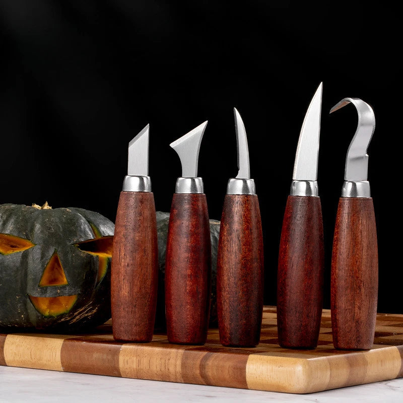 Hand Carving Knife Set for Pumpkin Carving Wood Spoon Sculpture Gift for Beginners Pros Christmas Children's Day
