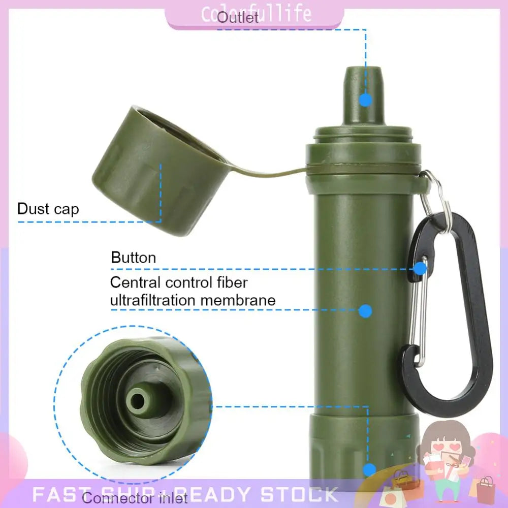Personal Wild Life Emergency Water Filtering Tools Survival Water Purifier Straw for Outdoor Camping Hiking Hunting