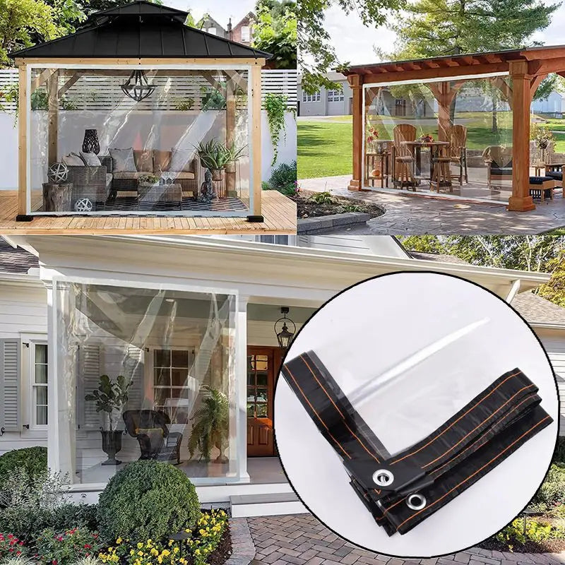 0.1mm PE Plastic Tarpaulin Outdoor Winter Snow Tarp Garden Patio Plants Cover House Tarp Pergolas Canopy ,Pets House Raincover