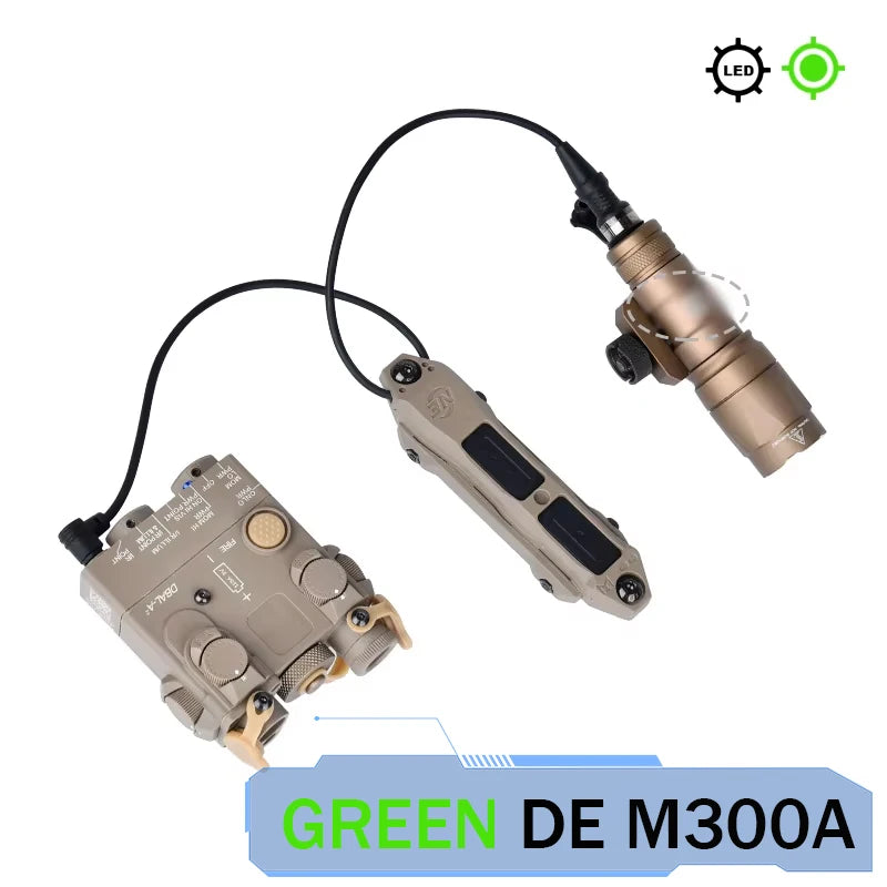 DBAL A2 Red Green Dot Laser Surefi M300 M600 Flashlight Pressure Switch Hunting Airsoft Weapon Light For 20mm MLOK KEYMOD Rail