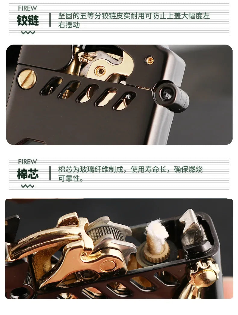 2025 ZORRO Mecha Transparent Fuel Tank Mechanical Ejection Kerosene Lighter Metal High-looking Creative High-end Men's Gifts