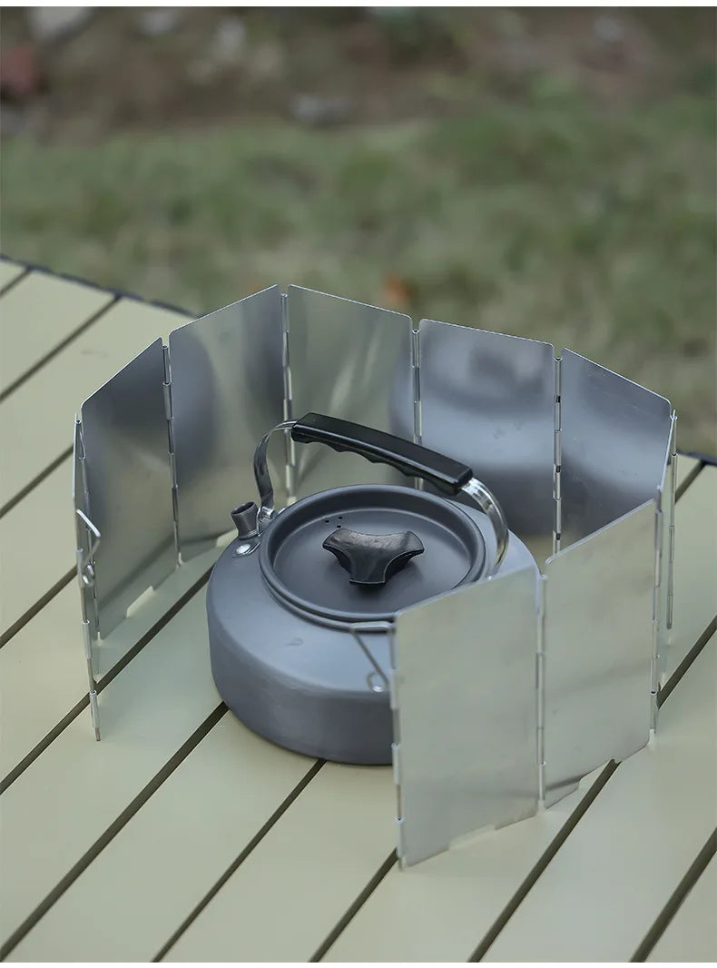 8/9/10 Plates Gas Stove Wind Shield Outdoor Camping Picnic Cooking Burner Windproof Screen Aluminum Alloy Wind Screen