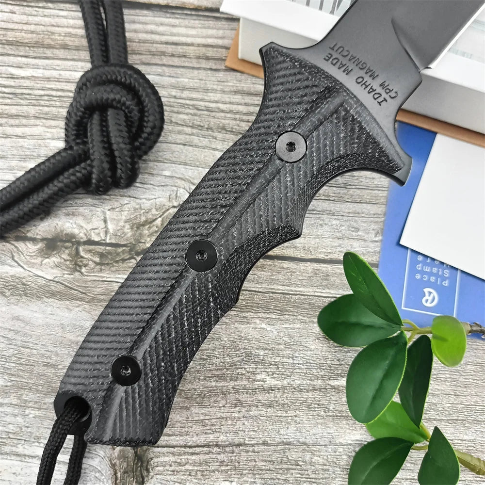 Green Beret Tactical Fixed Blade Knife with Sheath - D2 Steel Survival Knife, G10 Handle for Military EDC, Outdoor Camping
